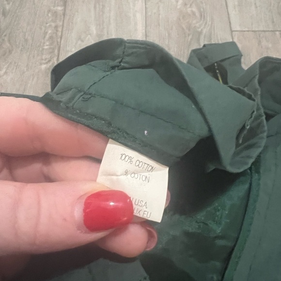 Theory Button Fly Women's Green High Rise Capri Pants Trousers Cotton Size 4 - Picture 13 of 13